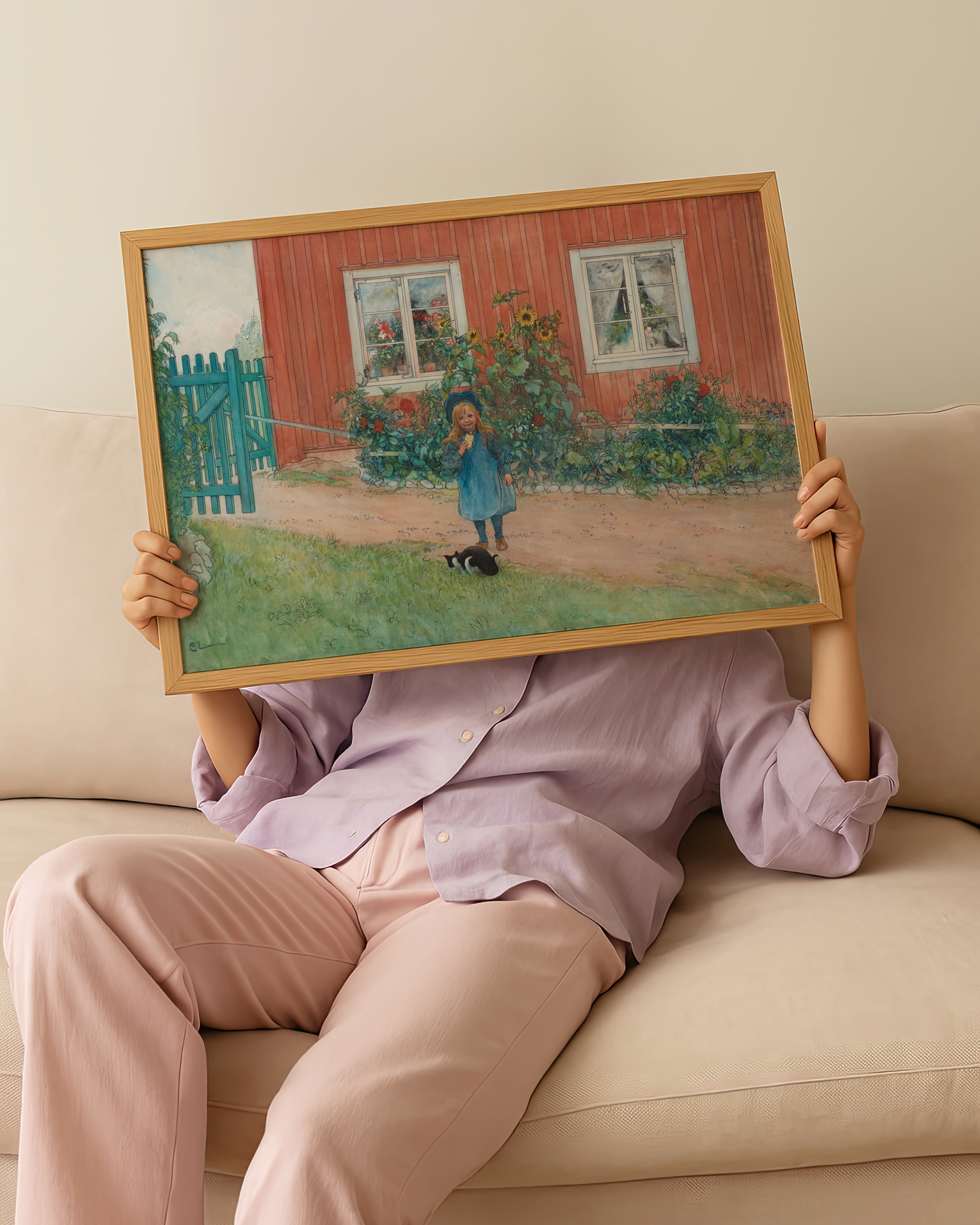 Carl Larsson Brita, en katt – affisch med stilfullt motiv från Bozetto i hög kvalitet
