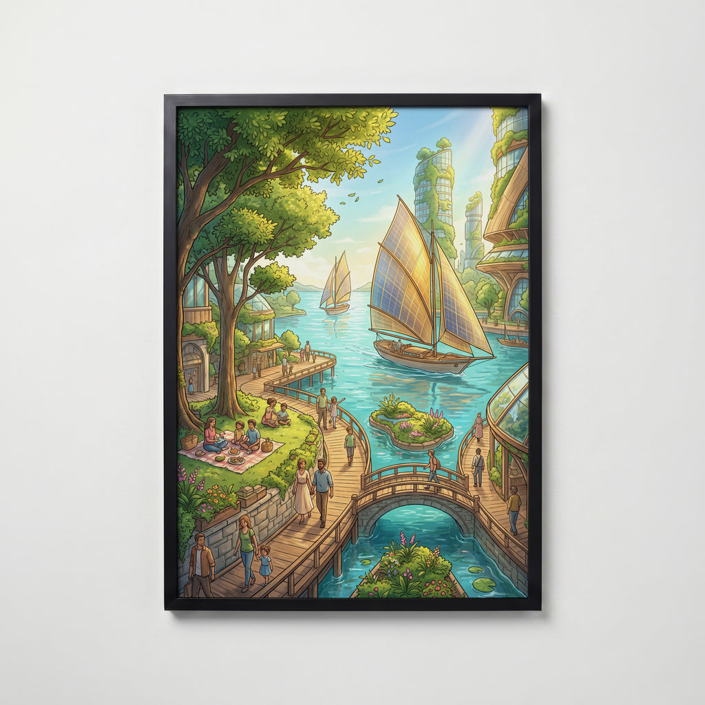 Harbour Town Poster – svart ram