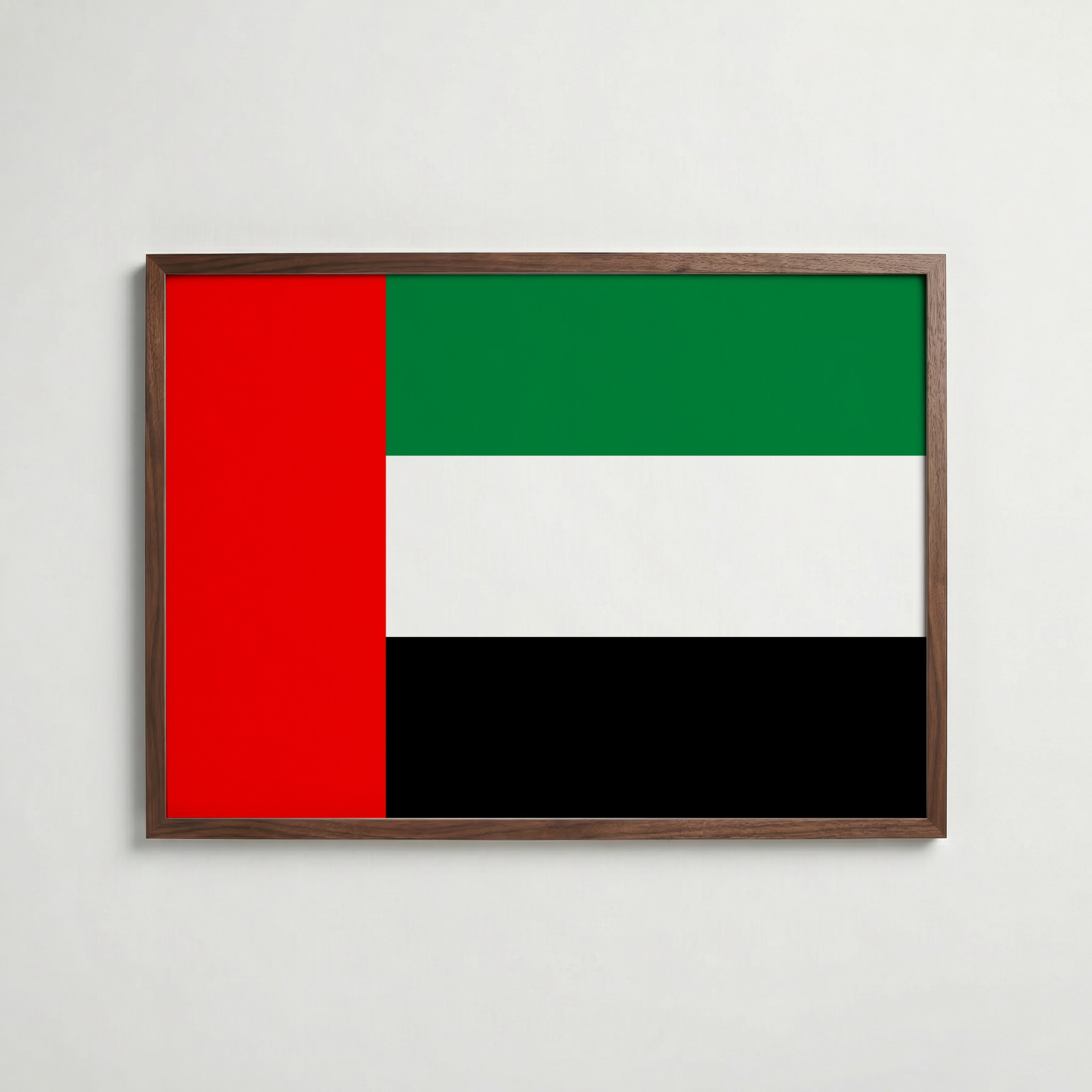 United Arab Emirates National Flag Poster i valnötsram – varm konstaffisch för hemmet från Bozetto