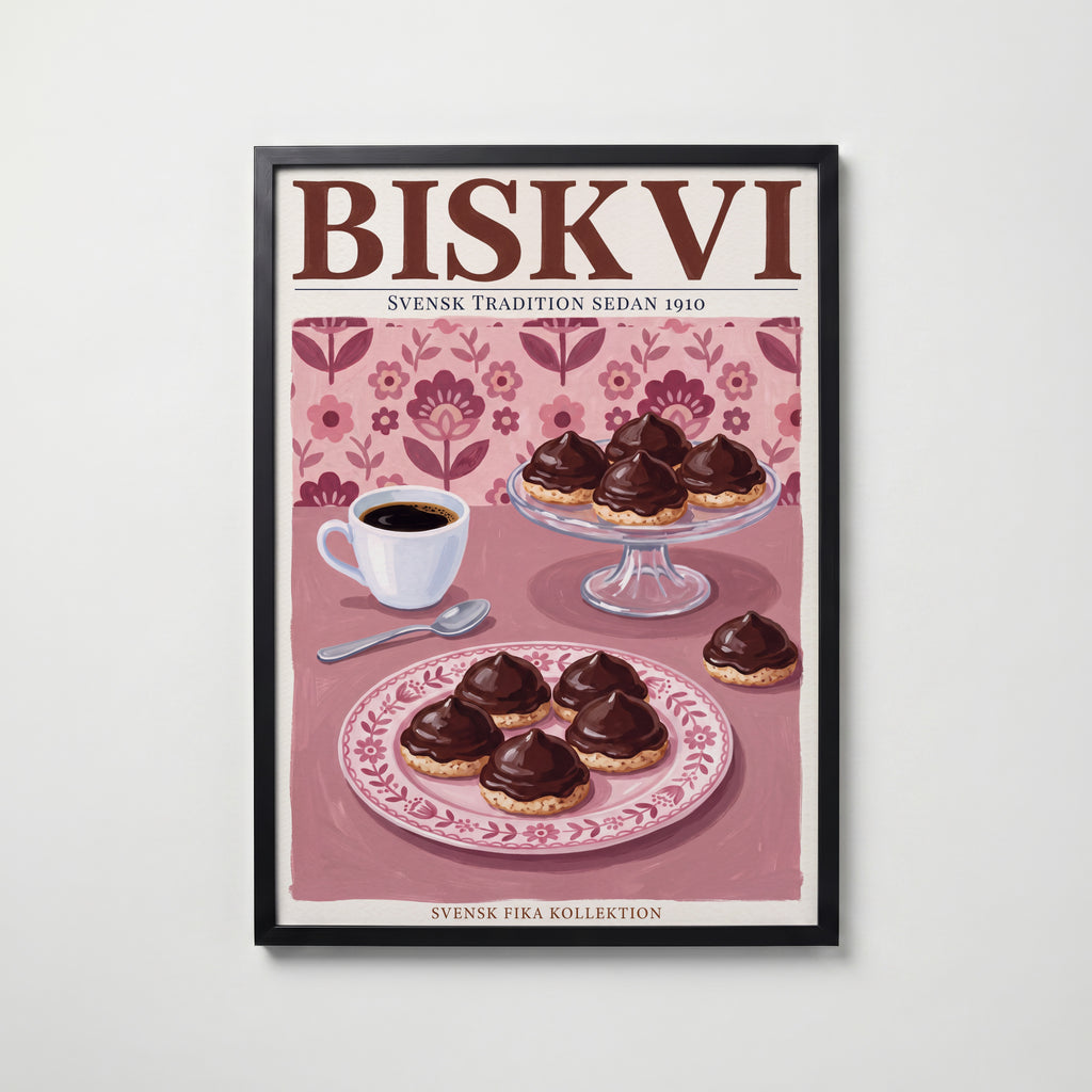 Biskvi Poster – svart ram