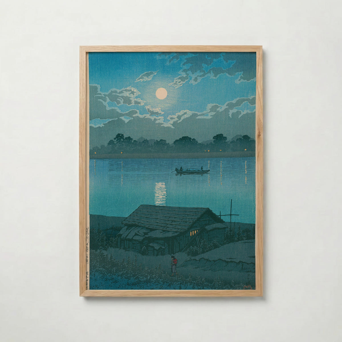Hasui Kawase Moon over Arakawa River at Akabane 1929 Poster – ekram