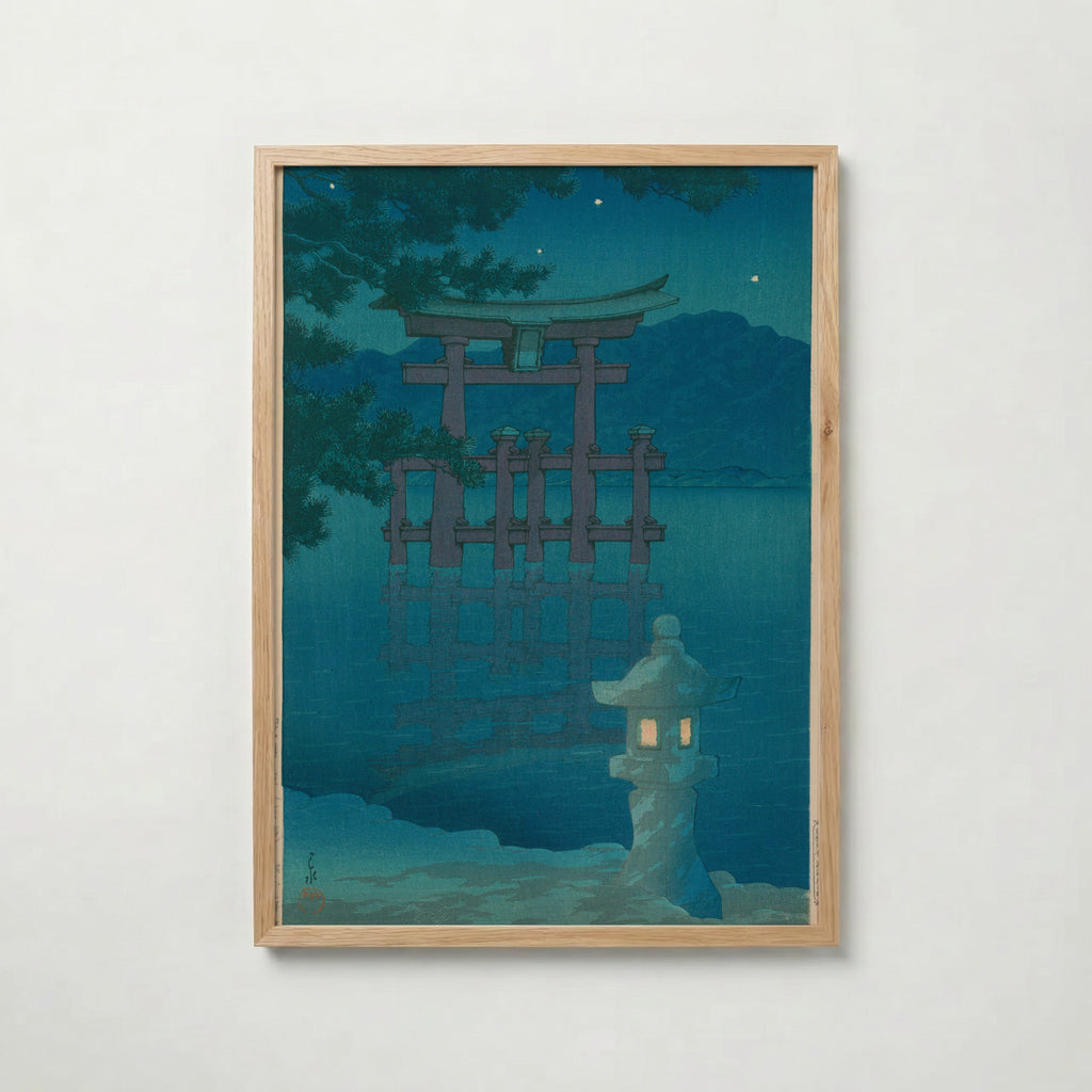 Hasui Kawase Starlit Night at Miyajima 1928 Poster – ekram