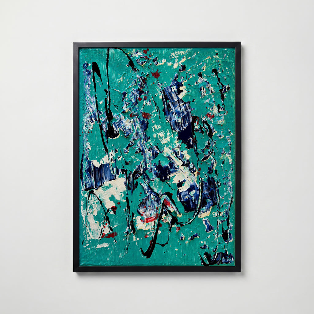 Sonia Tondkar Turkos Rytm Poster – svart ram