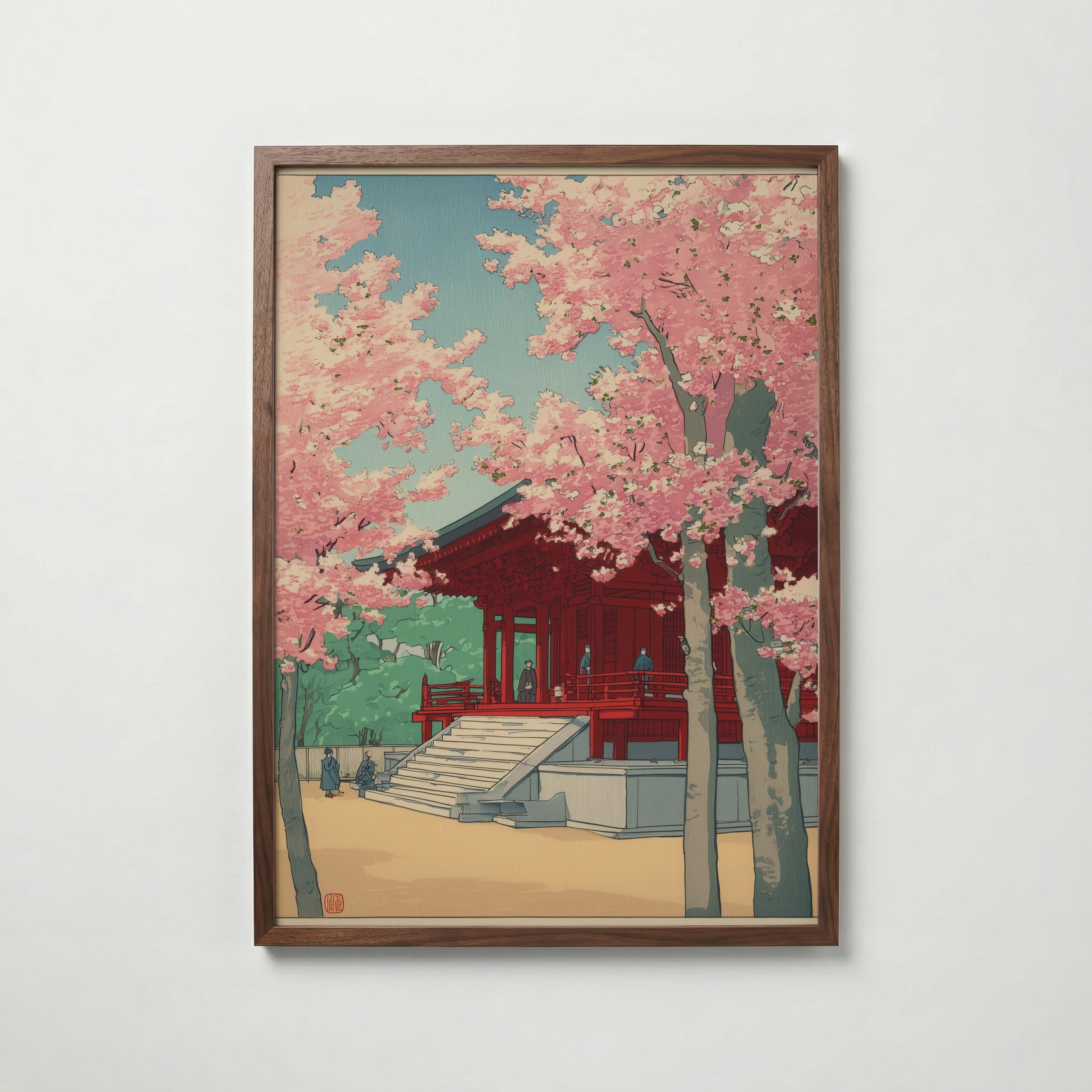 Sakura Temple poster visad rakt fram – Bozetto affisch i hög tryckkvalitet i hög tryckkvalitet