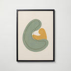 Abstract Embrace Sage Poster – svart ram