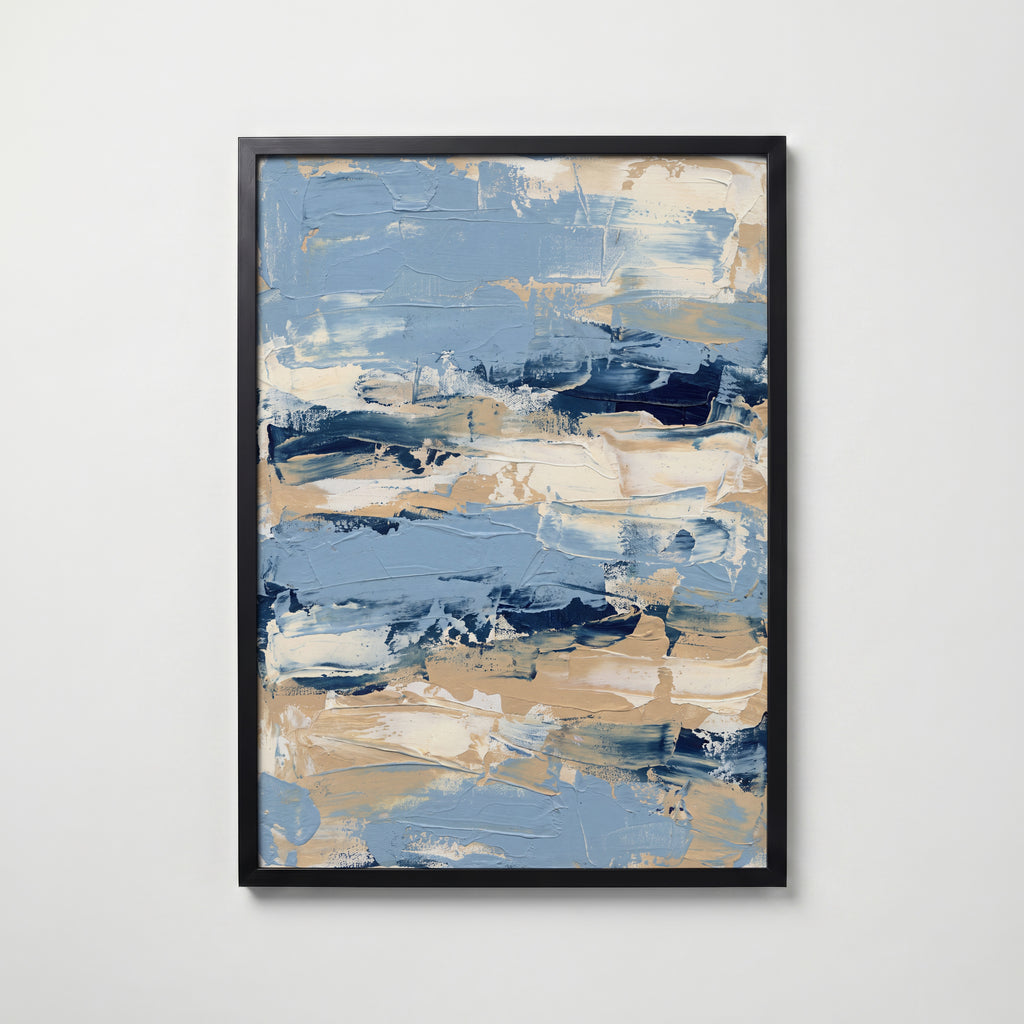 Coastal Strokes Poster – svart ram