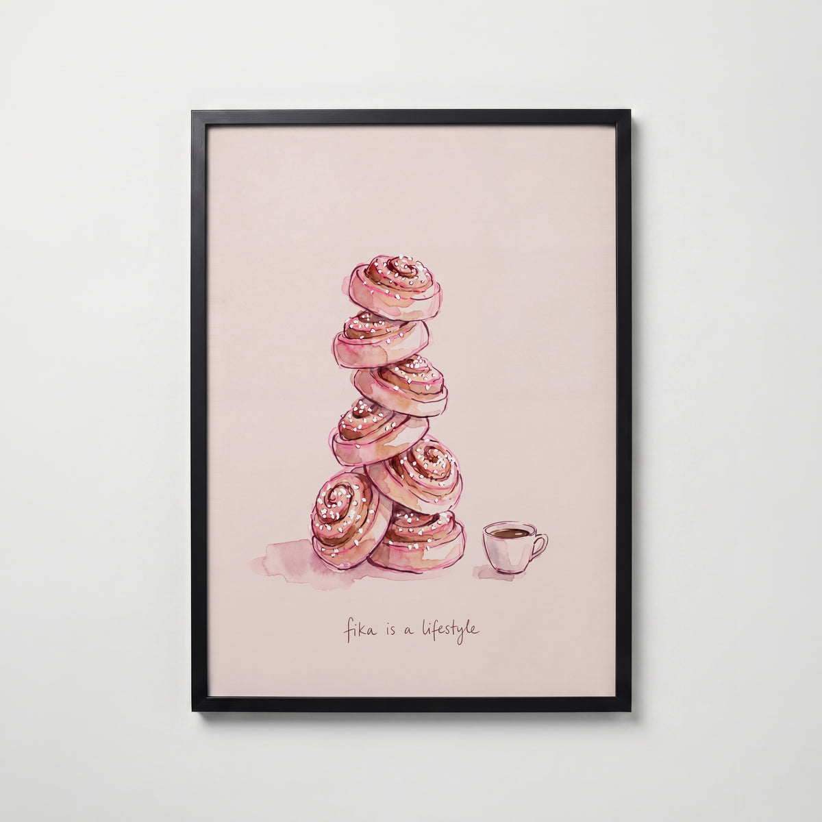 Fika Tower Poster – svart ram