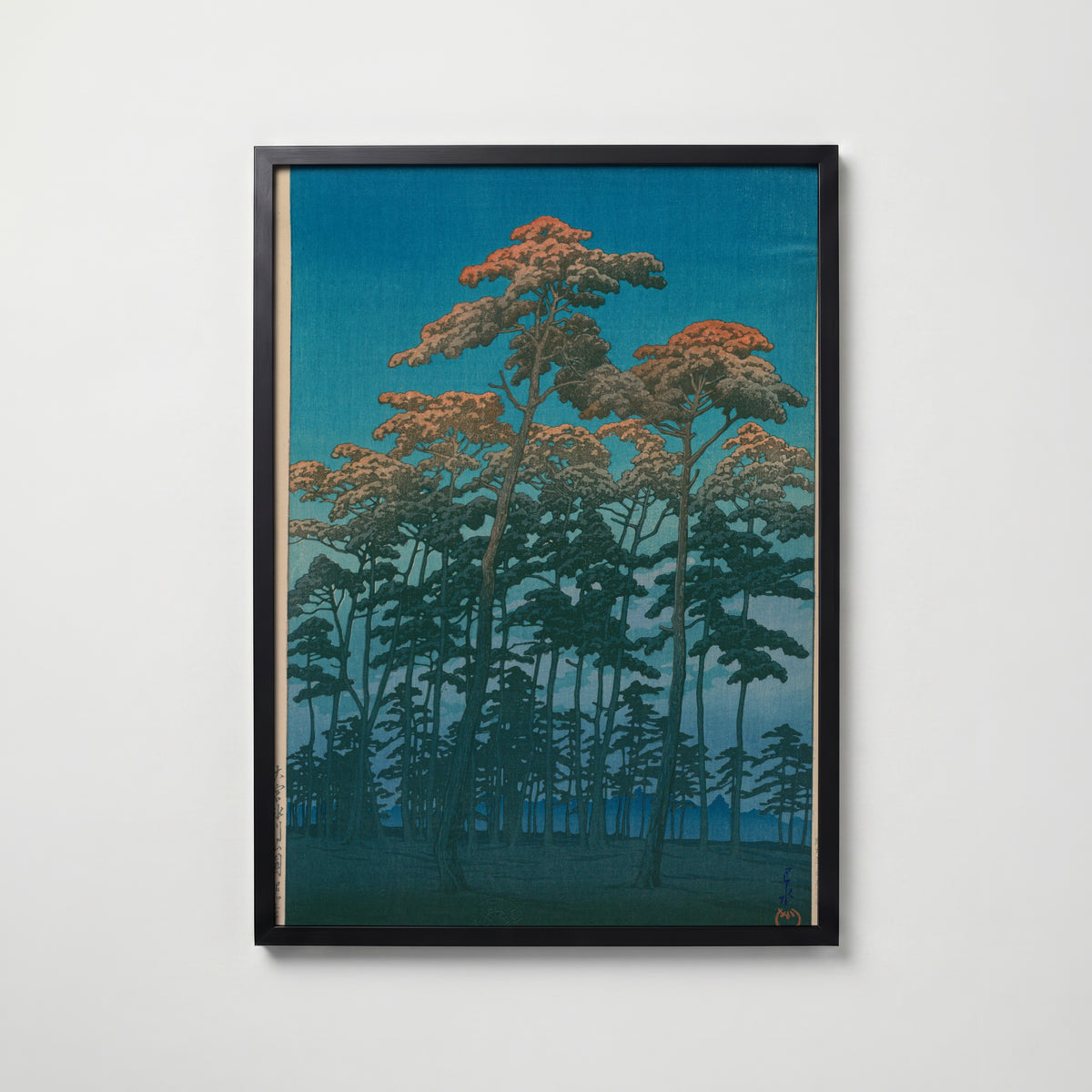 Hasui Kawase Hikawa Park at Omiya 1930 Poster – svart ram