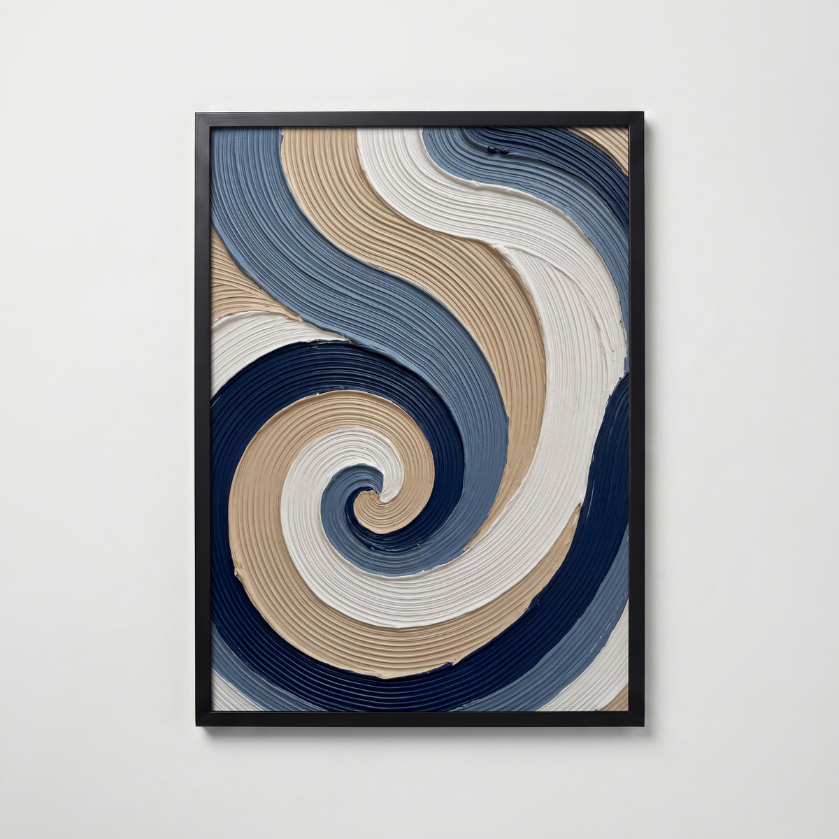 Indigo Spiral Poster – svart ram