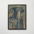 Katsushika Hokusai Amida Falls 1834 Poster – svart ram