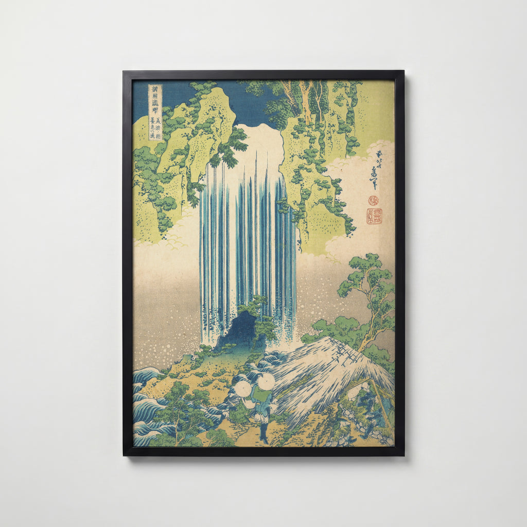 Katsushika Hokusai Yoro Waterfall in Mino Province 1832 Poster – svart ram