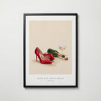 Lipstick and Linen Poster – svart ram