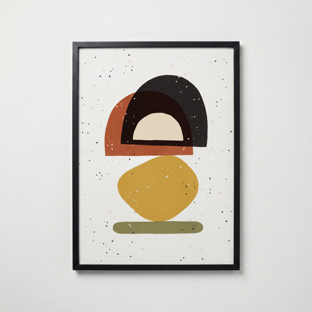 Mid-Century Balance Poster – svart ram