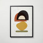 Mid-Century Balance Poster – svart ram