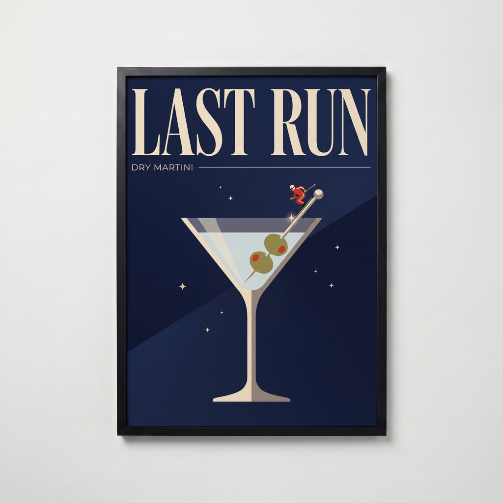 Midnight Olive Run Poster – svart ram