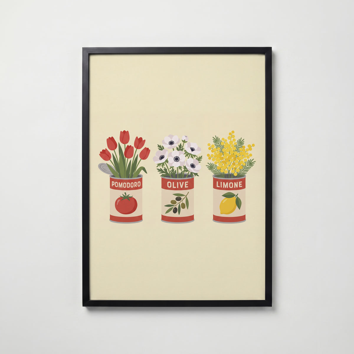 Pantry Bloom Trio Poster – svart ram