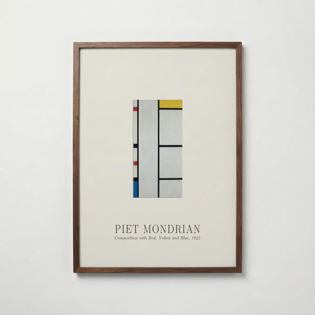 Piet Mondrian Composition with Red Yellow and Blue 1942 Poster – valnötsram