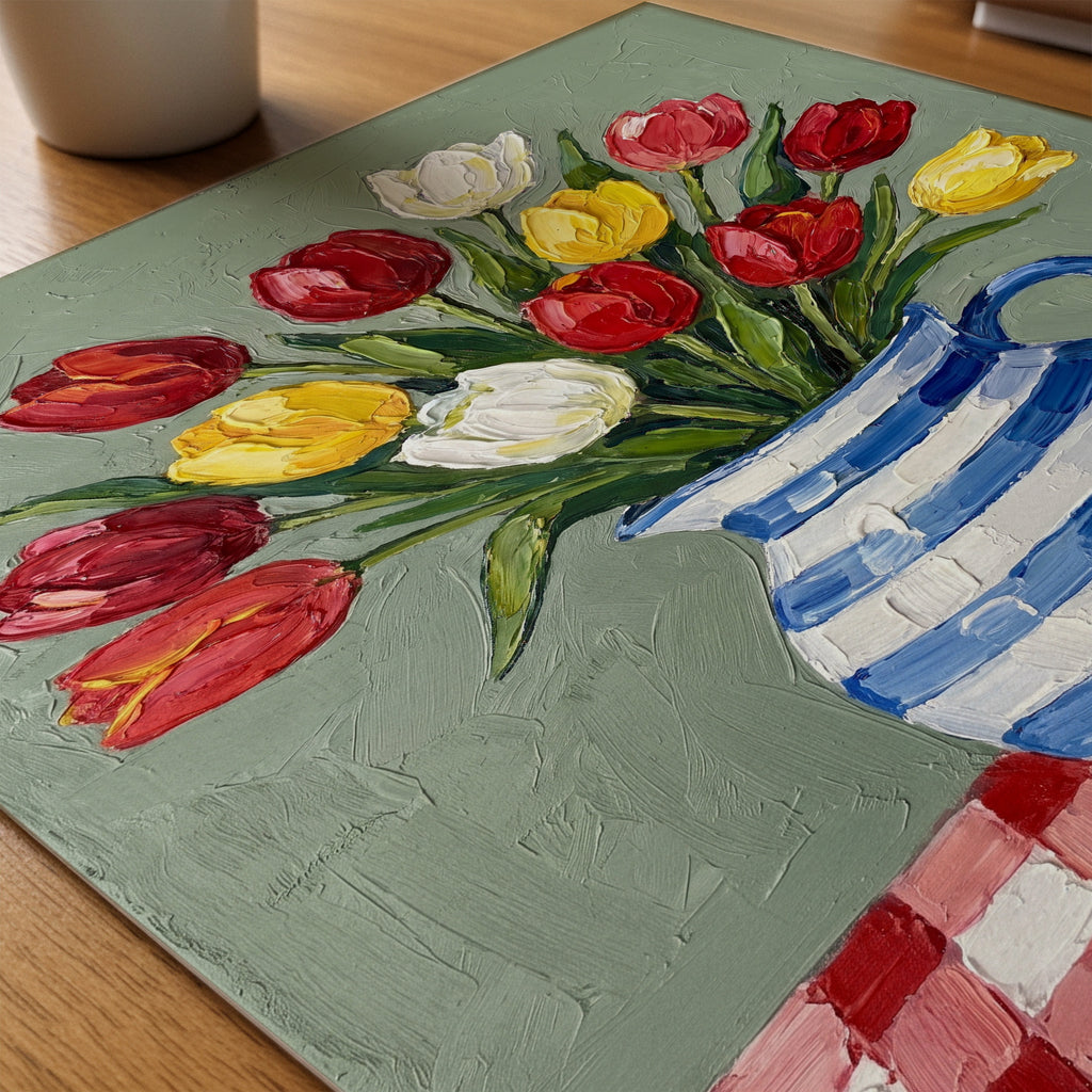 Tulpaner Stilleben Poster – närbild på papper