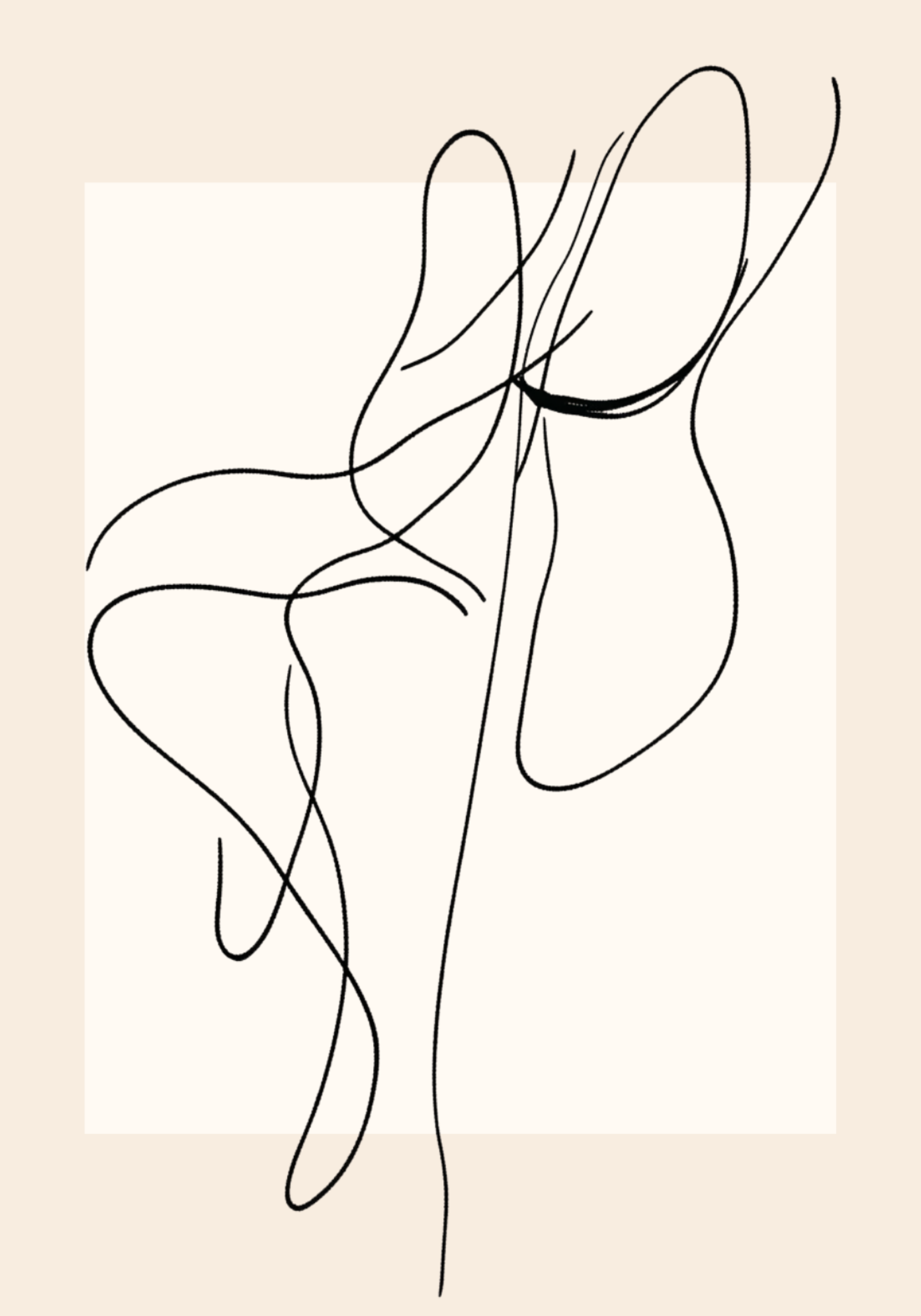 Framed Abstract Line Flow poster visad rakt fram – Bozetto affisch i hög tryckkvalitet
