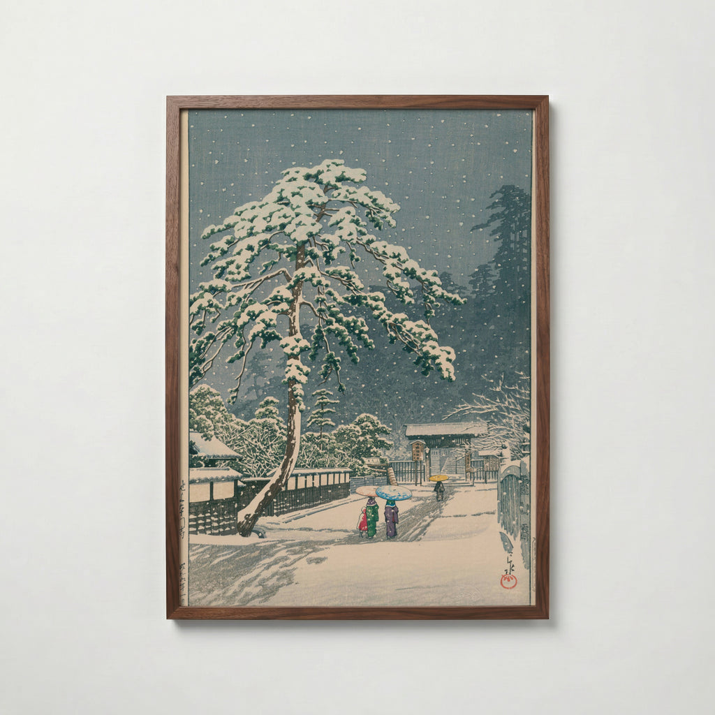 Hasui Kawase Honmon-ji Temple in Ikegami 1931 Poster – valnötsram