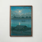 Hasui Kawase Moon over Arakawa River at Akabane 1929 Poster – valnötsram