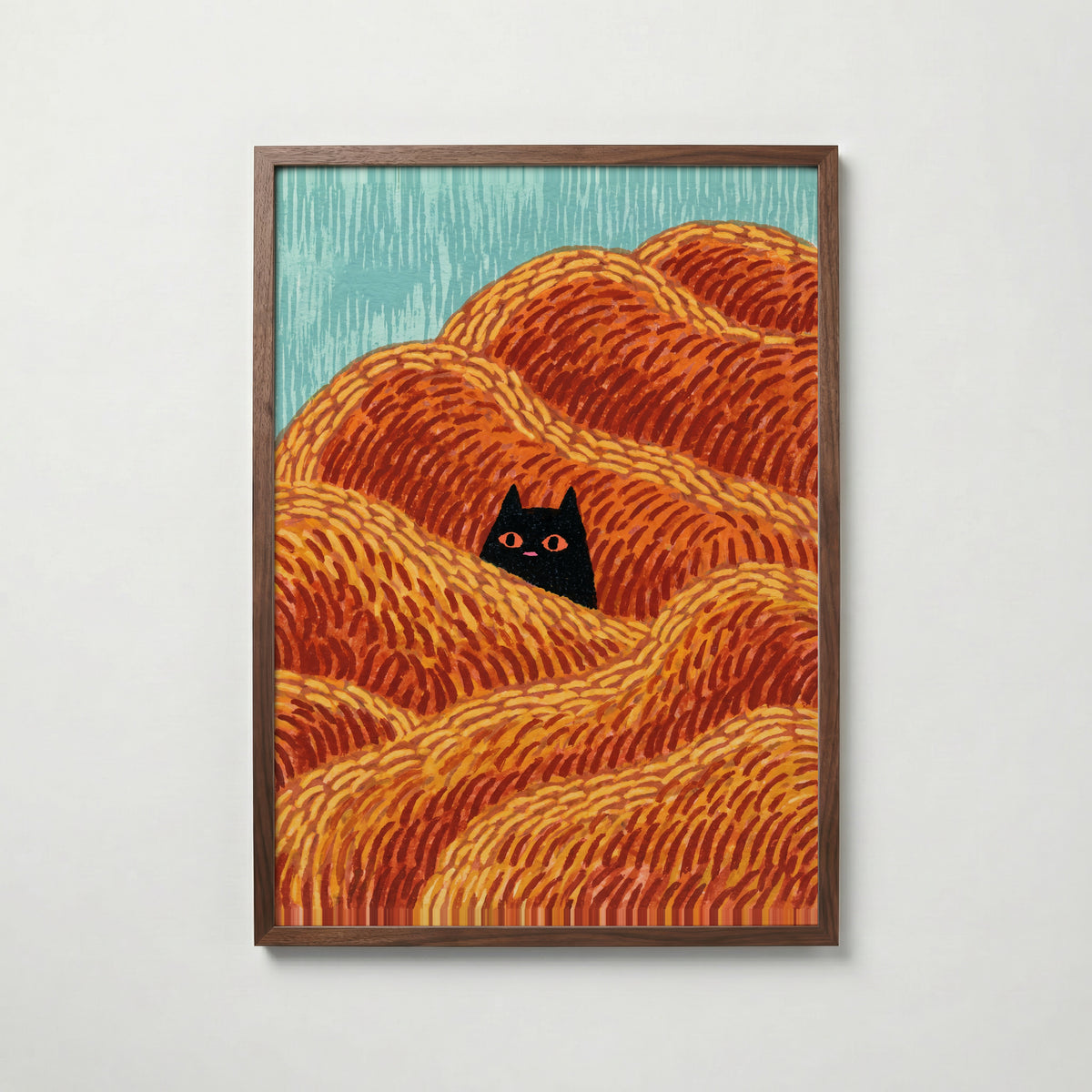 Hidden Cat Dunes Poster – valnötsram