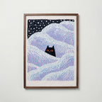 Hidden Cat Snowdrift Poster – valnötsram