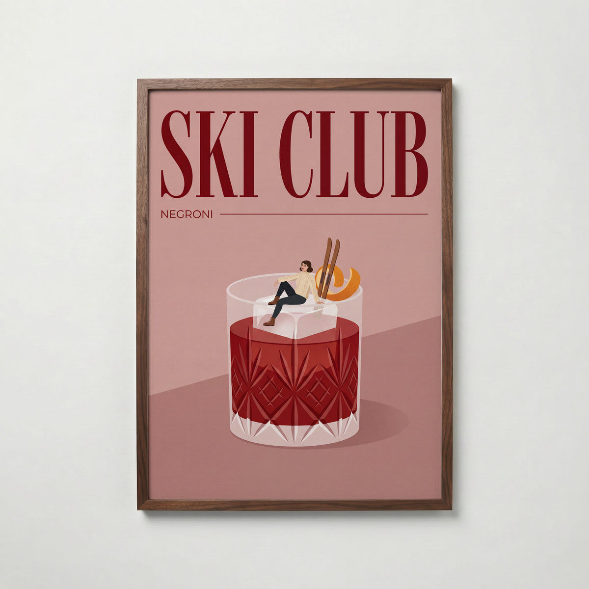 Ski Club Negroni Poster – valnötsram