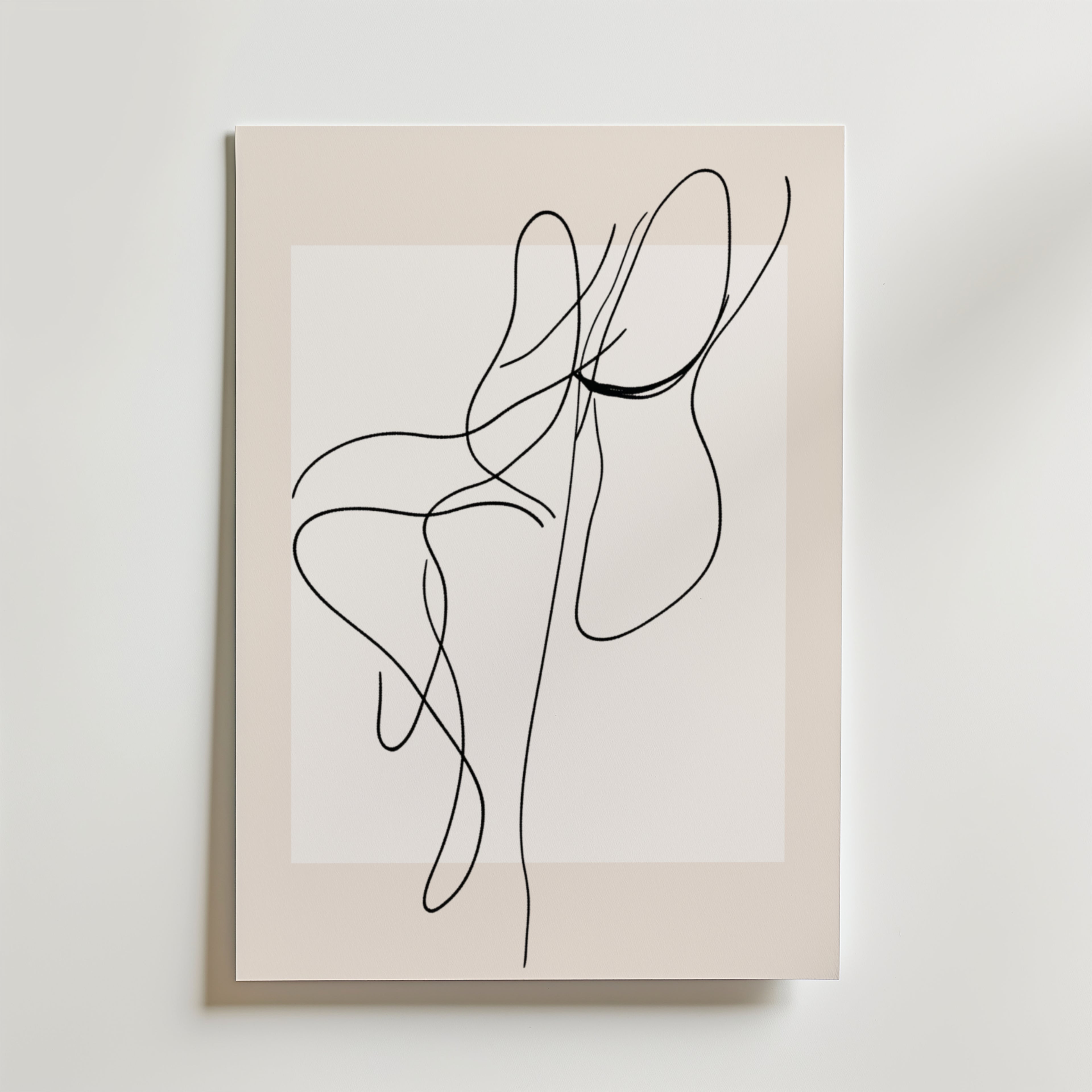 Framed Abstract Line Flow – stilfullt konsttryck från Bozetto, tryckt på matt finpapper