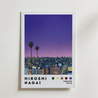 Mockup av Hiroshi Nagai Tokyo Skyline affisch på vägg – köp enkelt hos Bozetto i hög kvalitet