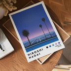 Väggmockup med Hiroshi Nagai City Lights – köp enkelt hos Bozetto affisch i hög kvalitet