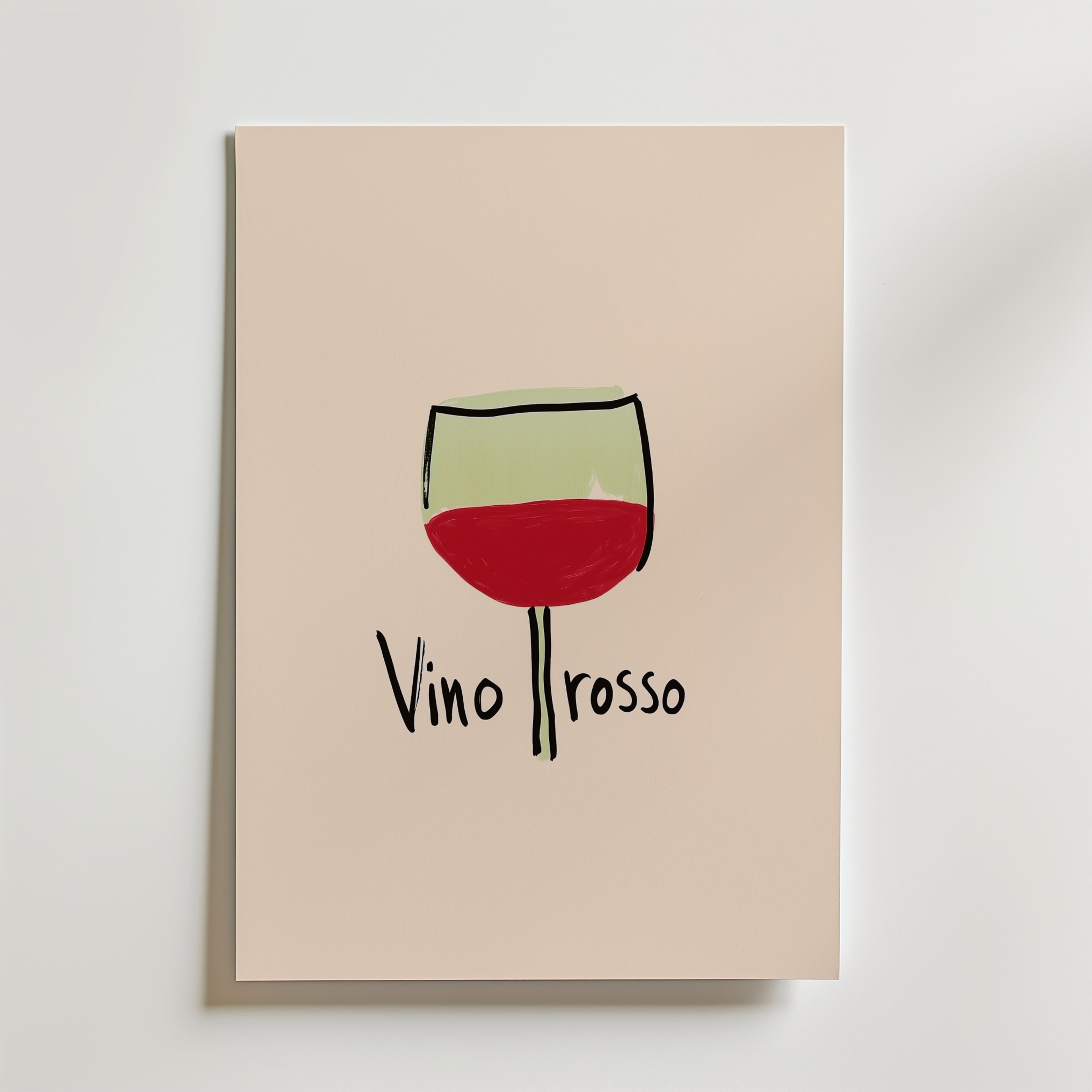 Vino Rosso – stilfullt konsttryck från Bozetto, tryckt på matt finpapper i hög tryckkvalitet