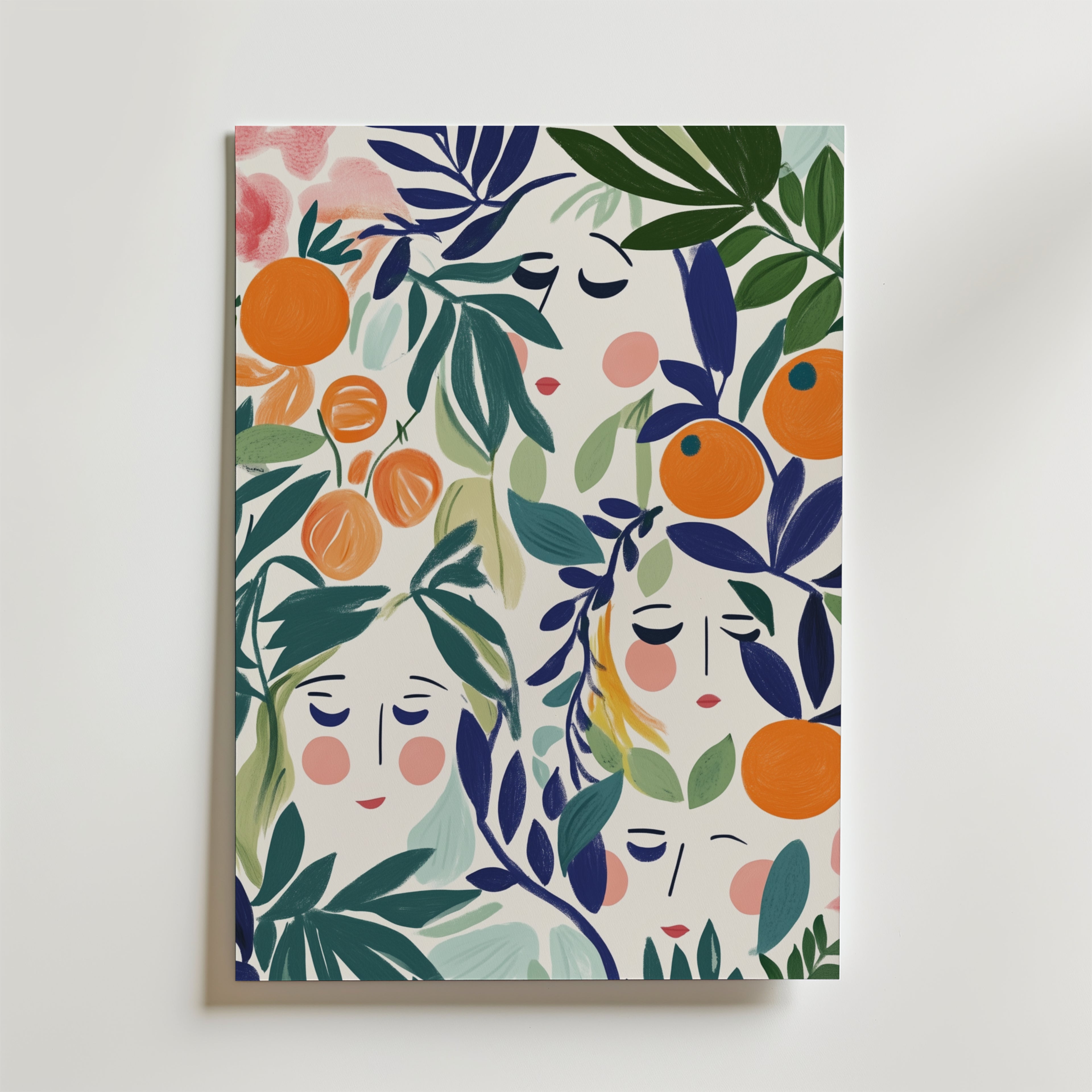 Faces in Bloom – stilfullt konsttryck från Bozetto, tryckt på matt finpapper i hög tryckkvalitet