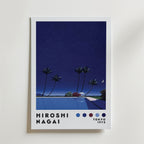 Mockup av Hiroshi Nagai Starry Night affisch på vägg – köp enkelt hos Bozetto i hög kvalitet