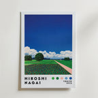Mockup av Hiroshi Nagai Floral Horizon affisch på vägg – köp enkelt hos Bozetto i hög kvalitet