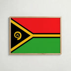 Vanuatu National Flag Poster i ekram – inramad konsttryck för stilren inredning hos Bozetto