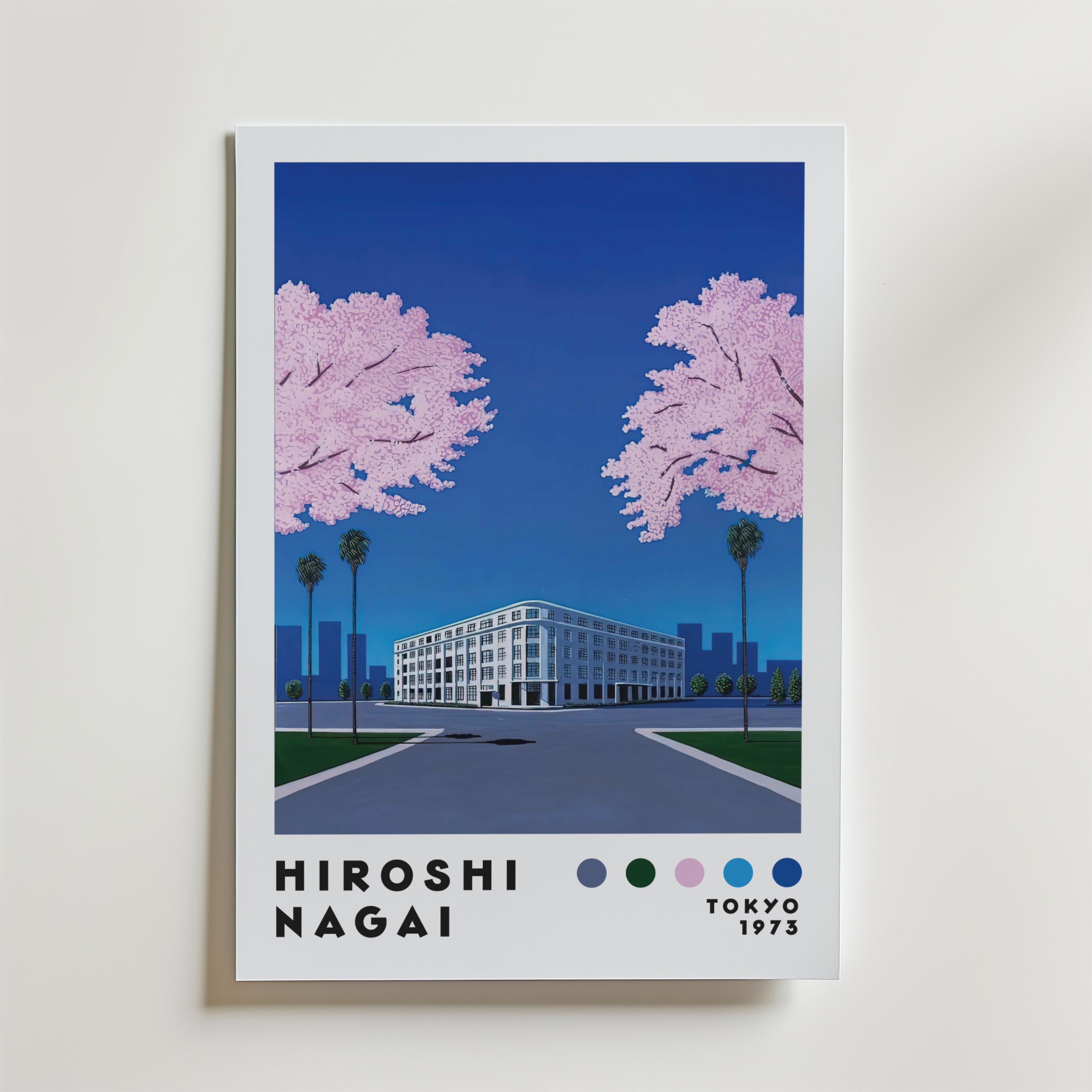 Mockup av Hiroshi Nagai Cherry affisch på vägg – köp enkelt hos Bozetto i hög kvalitet