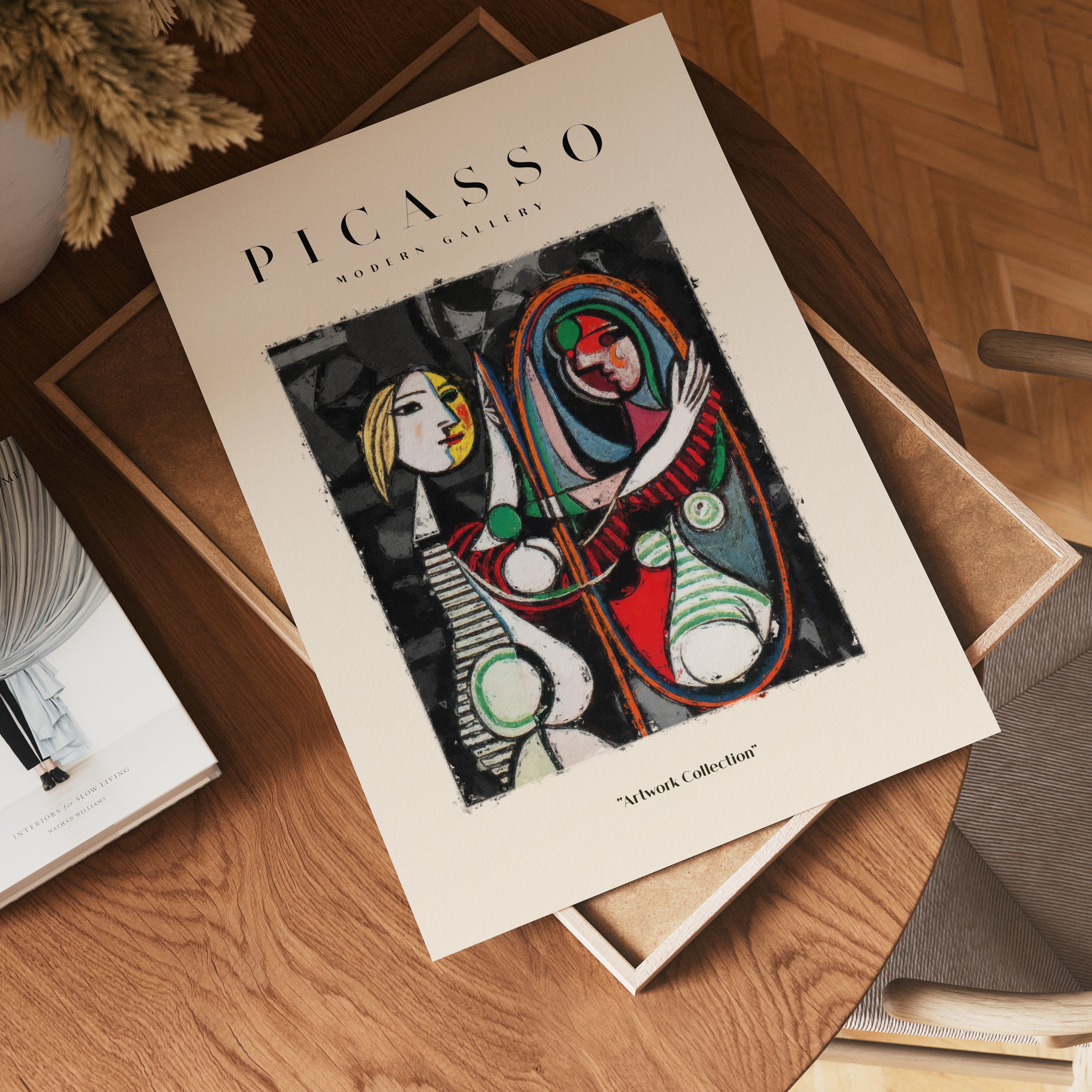 Picasso Inspired Mirror – affisch med stilfullt motiv från Bozetto i hög kvalitet