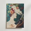 Floral Art With Butterflies And affisch på neutral bakgrund – poster från Bozetto