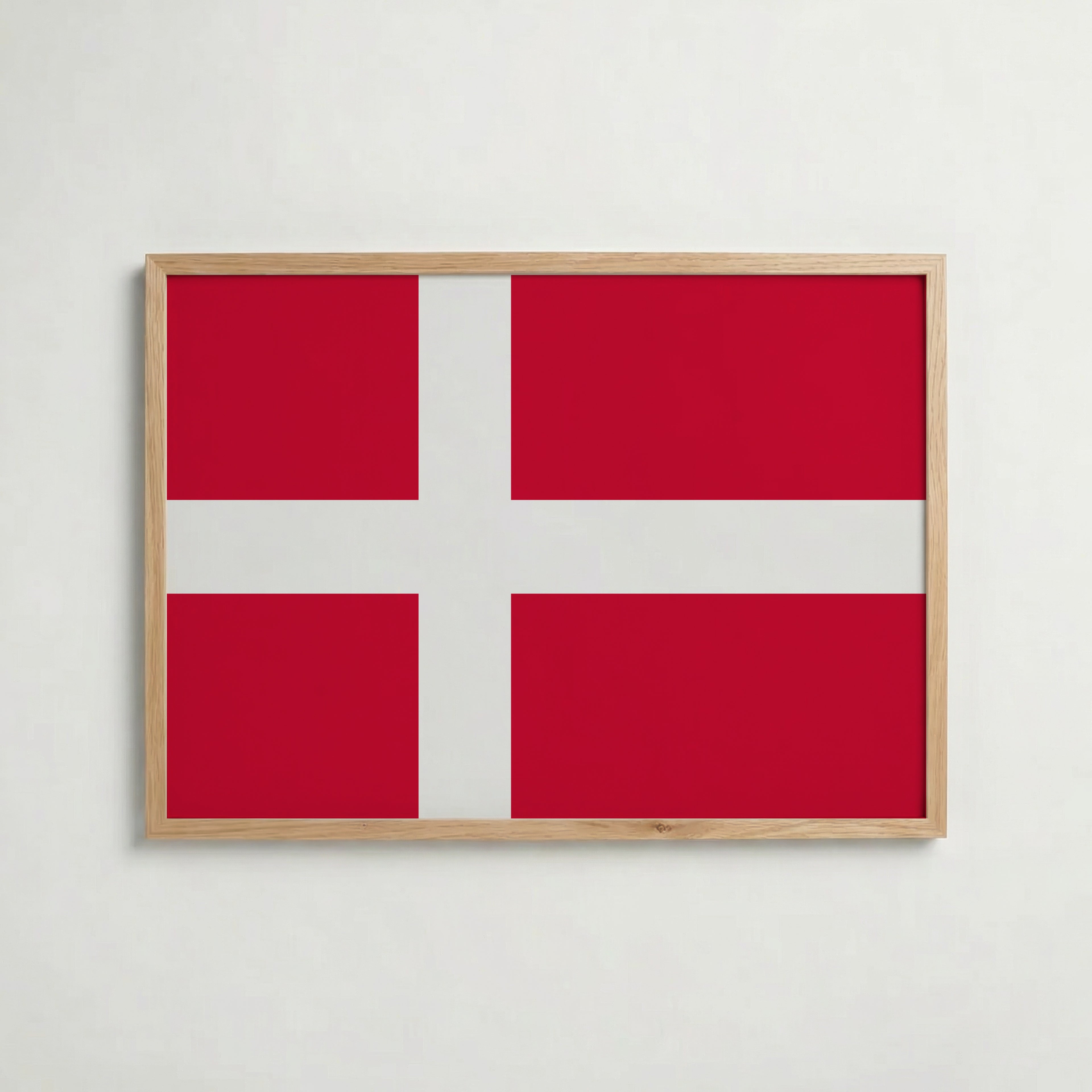 Denmark National Flag Poster i ekram – inramad konsttryck för stilren inredning hos Bozetto