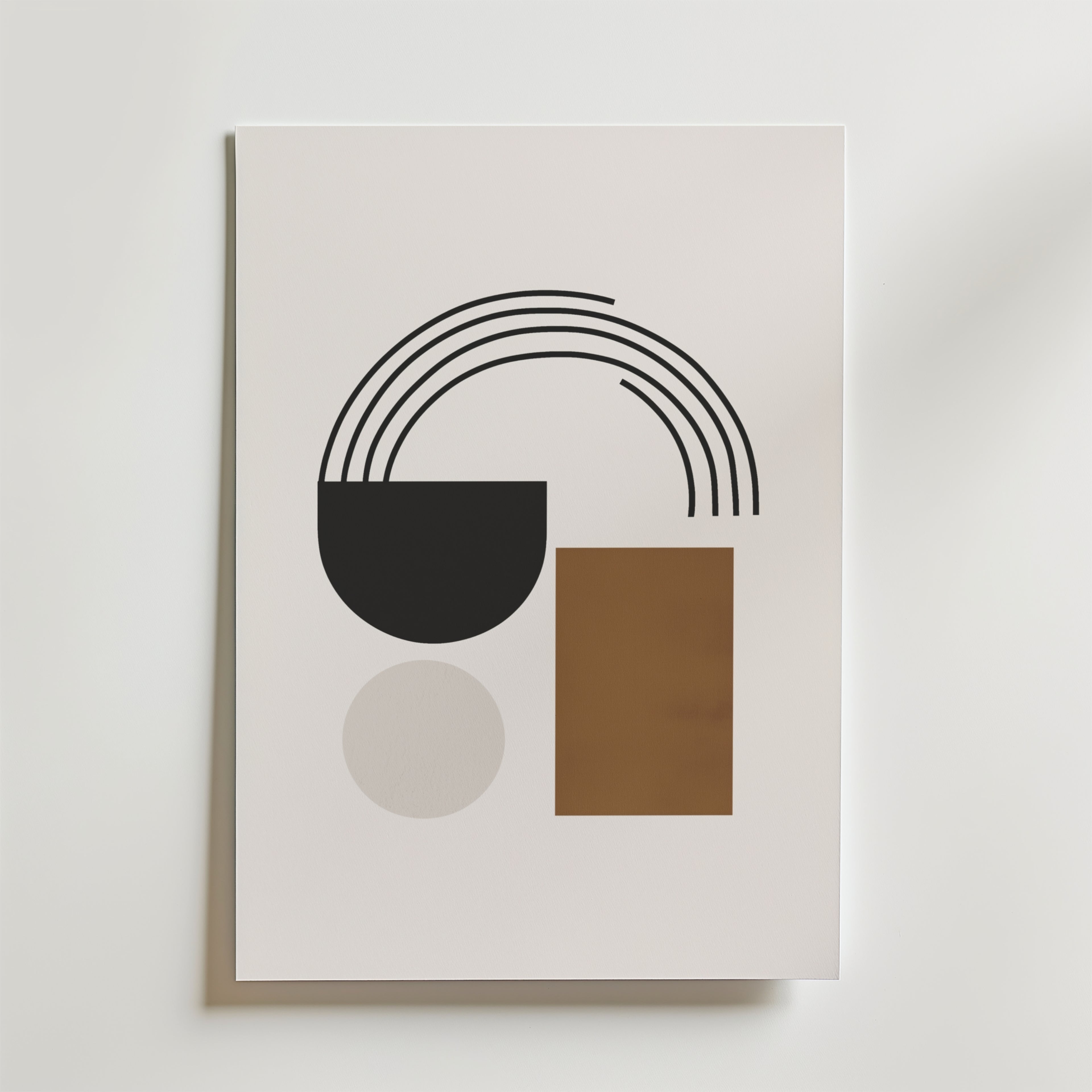 Retro Abstract Arch – stilfullt konsttryck från Bozetto, tryckt på matt finpapper