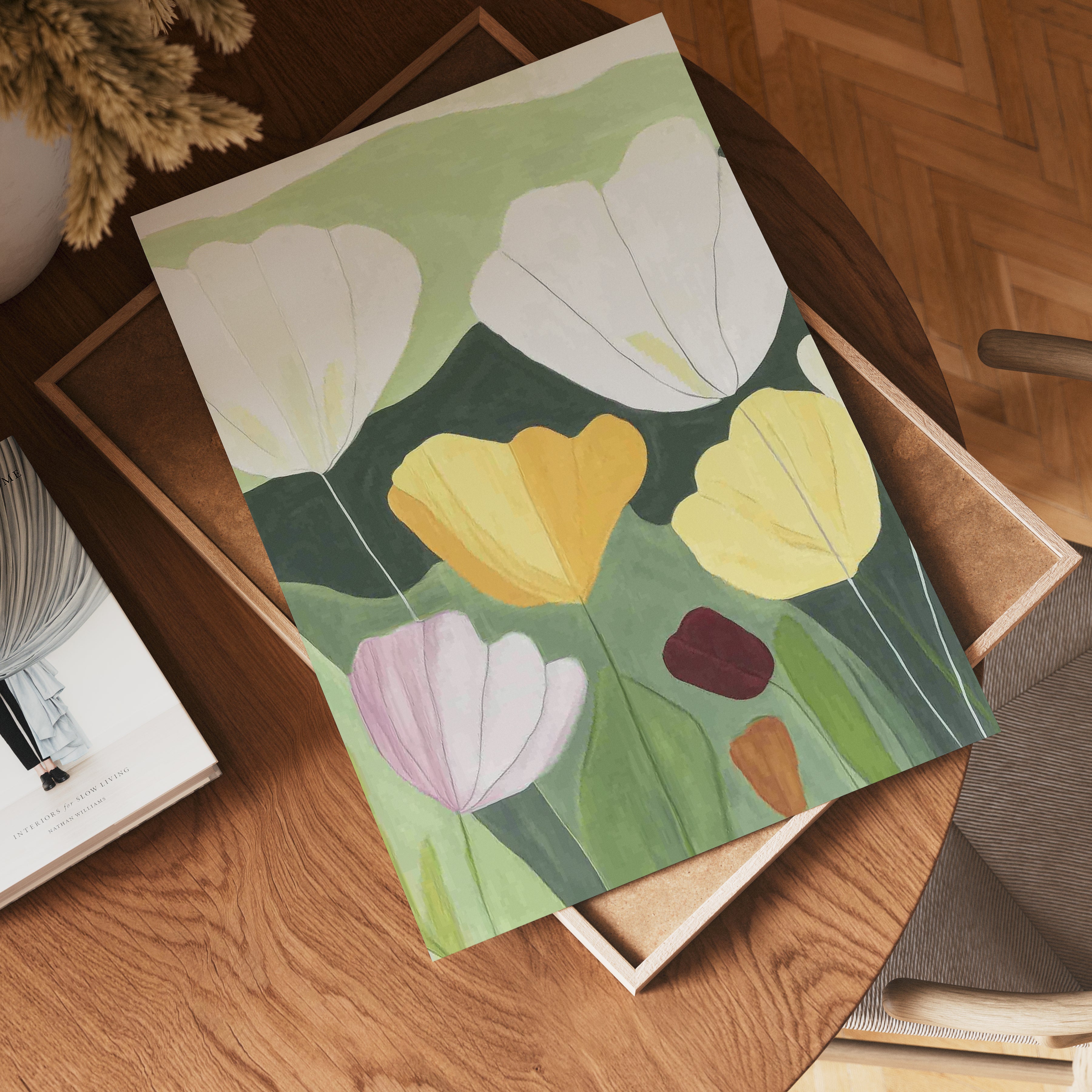 Blue Hydrangea Bliss poster visad rakt fram – Bozetto affisch i hög tryckkvalitet