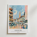 Nairobi Market Streets – stilfullt konsttryck från Bozetto, tryckt på matt finpapper