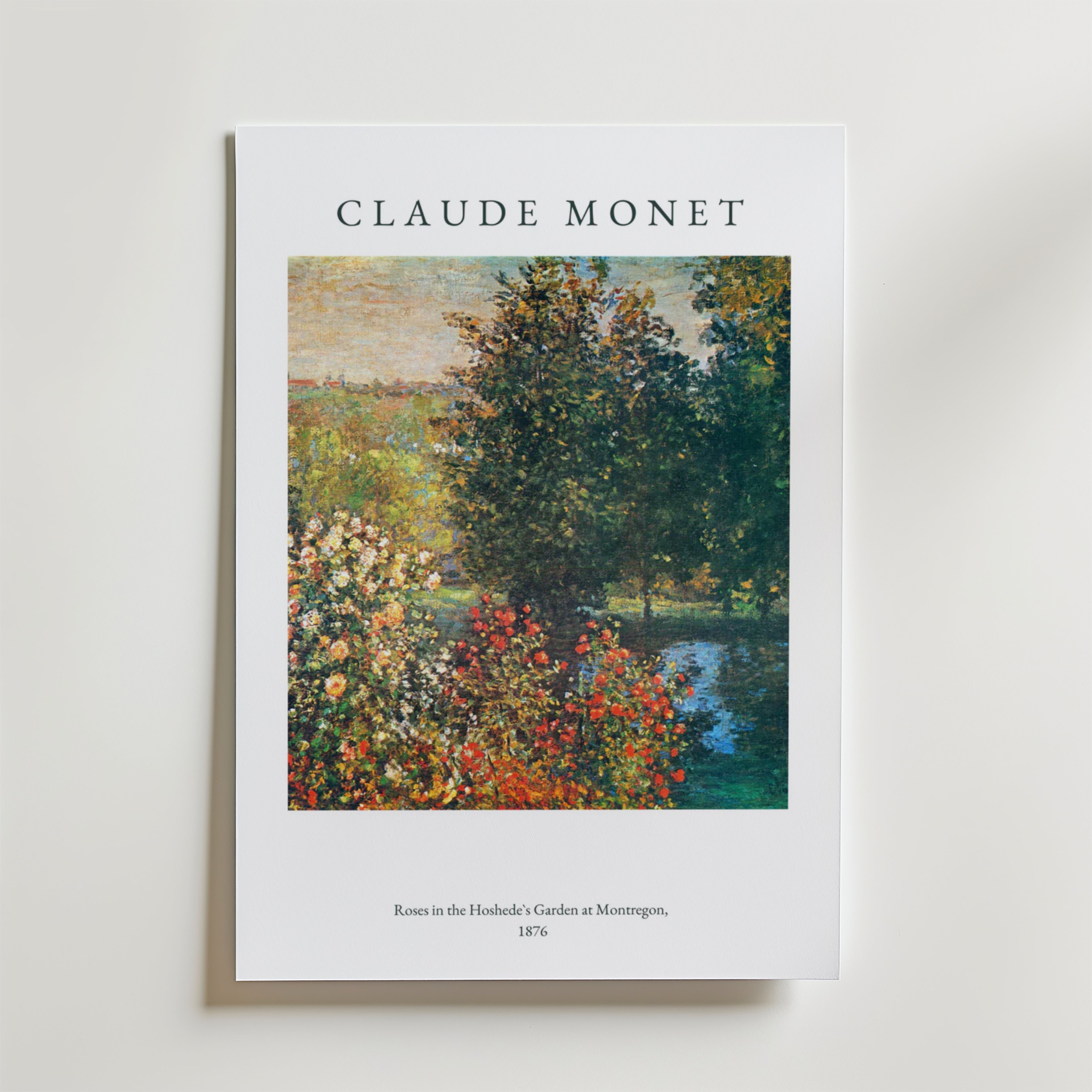 Claude Monet Garden At Montregon affisch på neutral bakgrund – poster från Bozetto