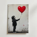 Girl With Love Balloon – stilfullt konsttryck från Bozetto, tryckt på matt finpapper