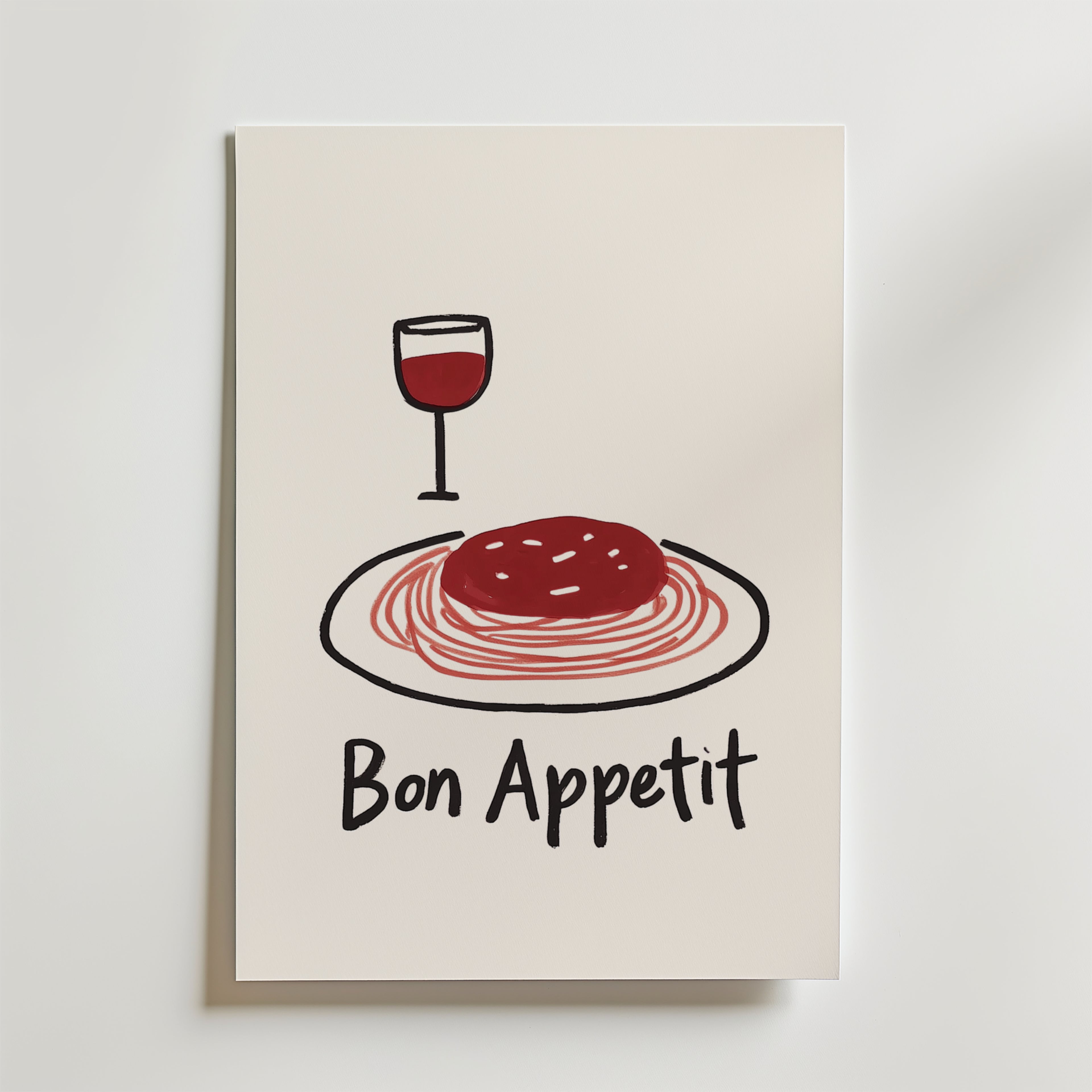 Bon Appetit – stilfullt konsttryck från Bozetto, tryckt på matt finpapper i hög tryckkvalitet