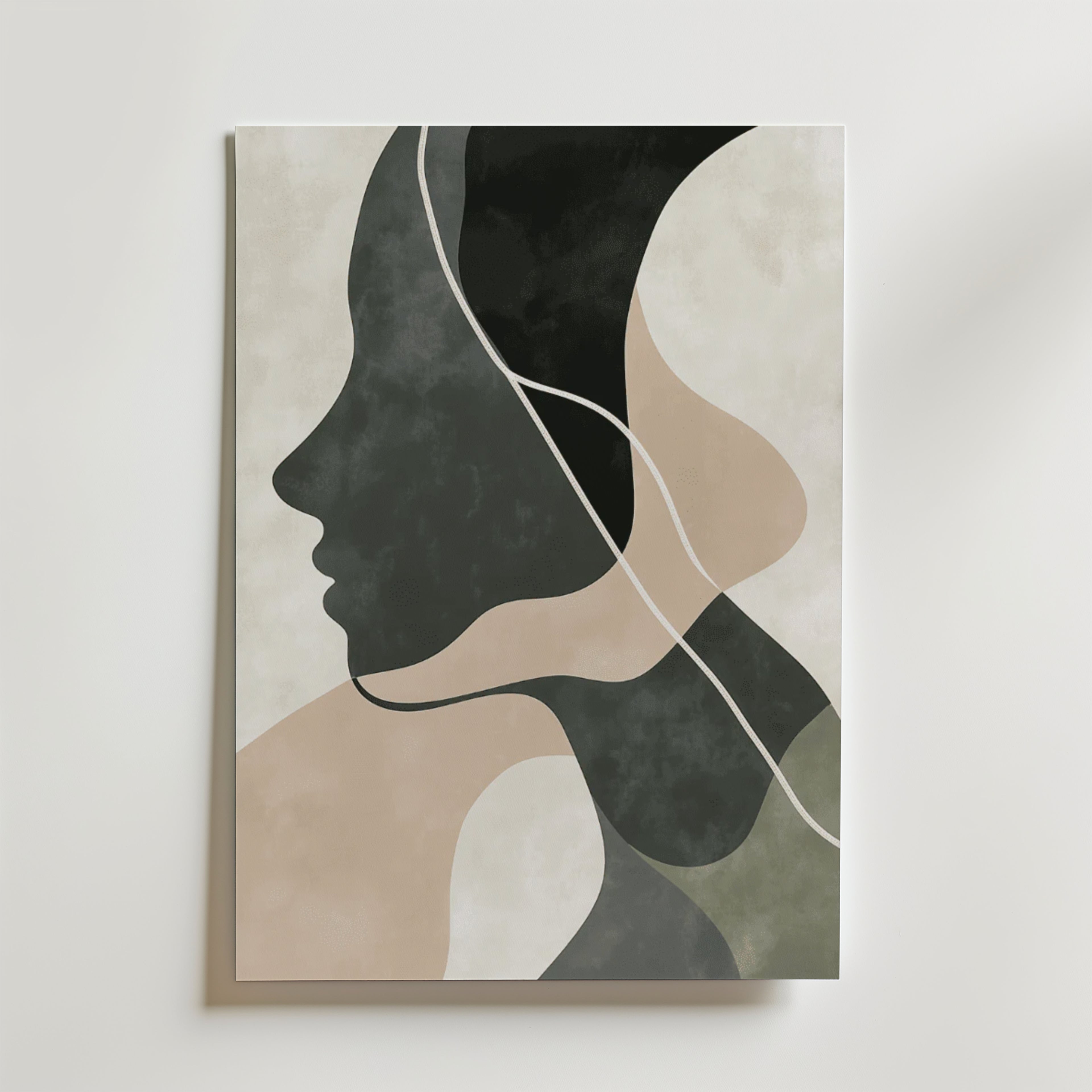 Abstract Face Shape – stilfullt konsttryck från Bozetto, tryckt på matt finpapper