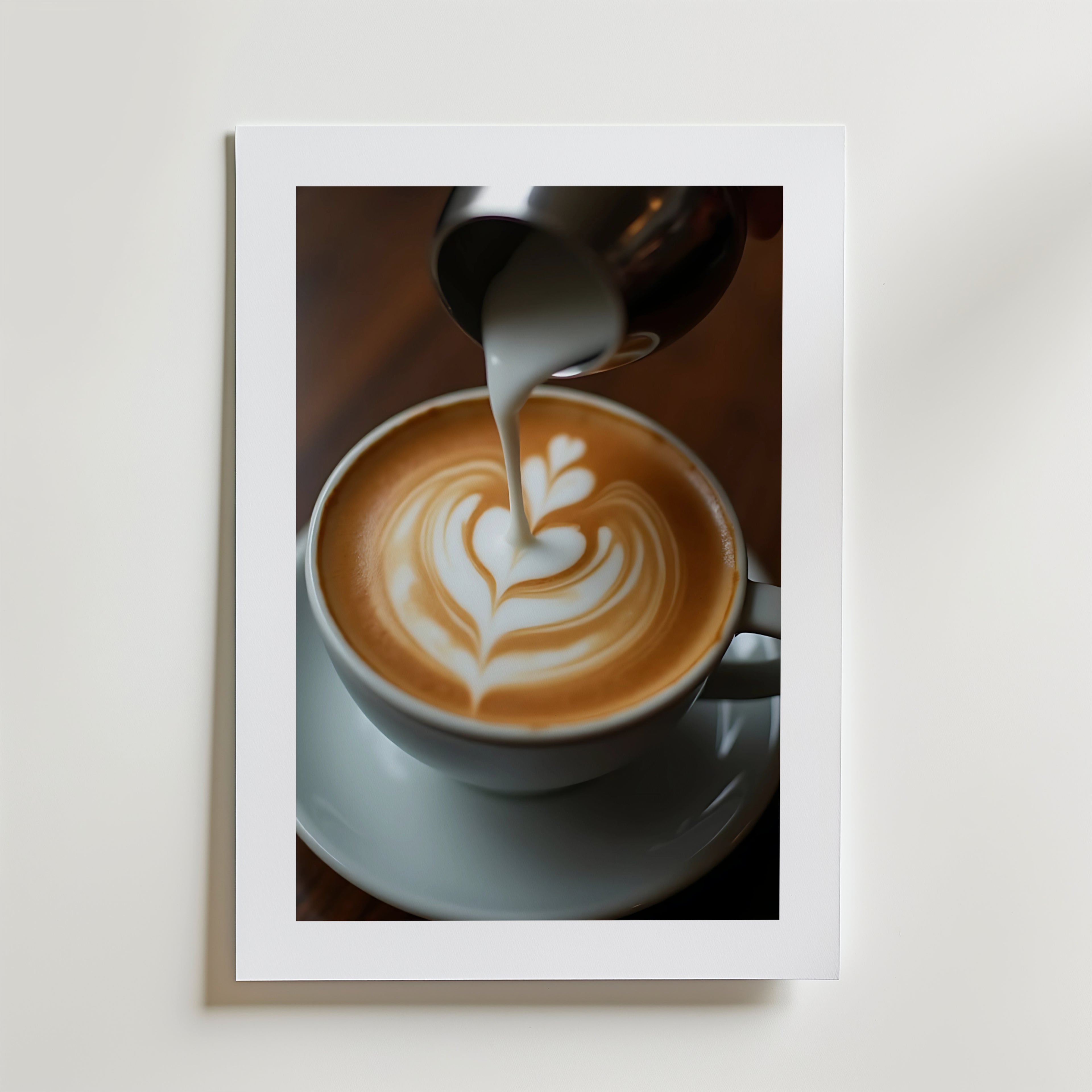 Coffee Latte Love – stilfullt konsttryck från Bozetto, tryckt på matt finpapper i hög tryckkvalitet