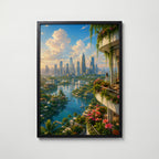 Green Metropolis Poster – svart ram