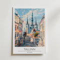 Tallinn Old Town Skyline – stilfullt konsttryck från Bozetto, tryckt på matt finpapper